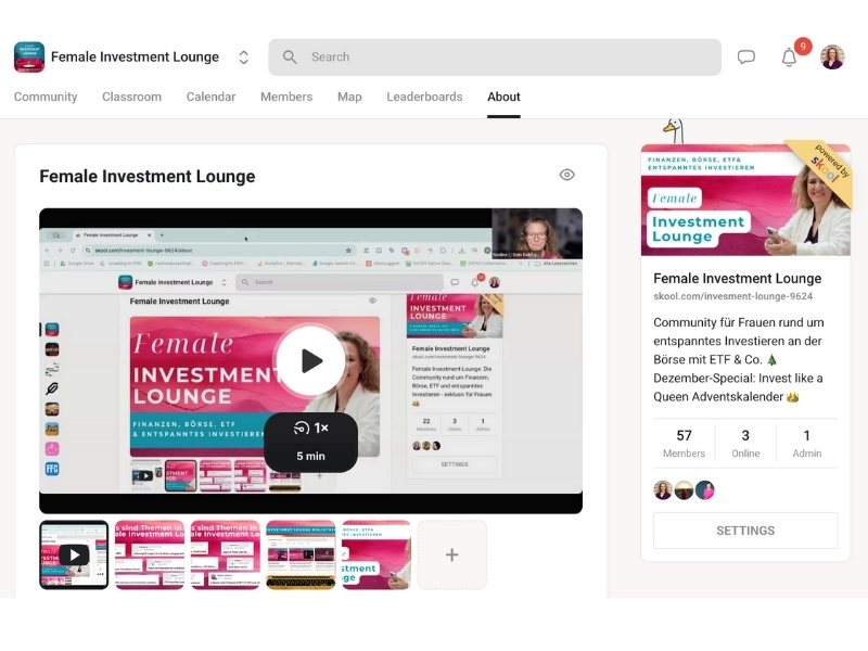 About Seite Female Investment Lounge, Stand: Dezember 2025